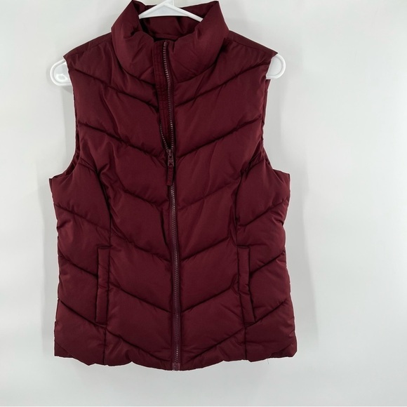 Remixed Down maron short sleeve puffer jacket vest S - Picture 1 of 8